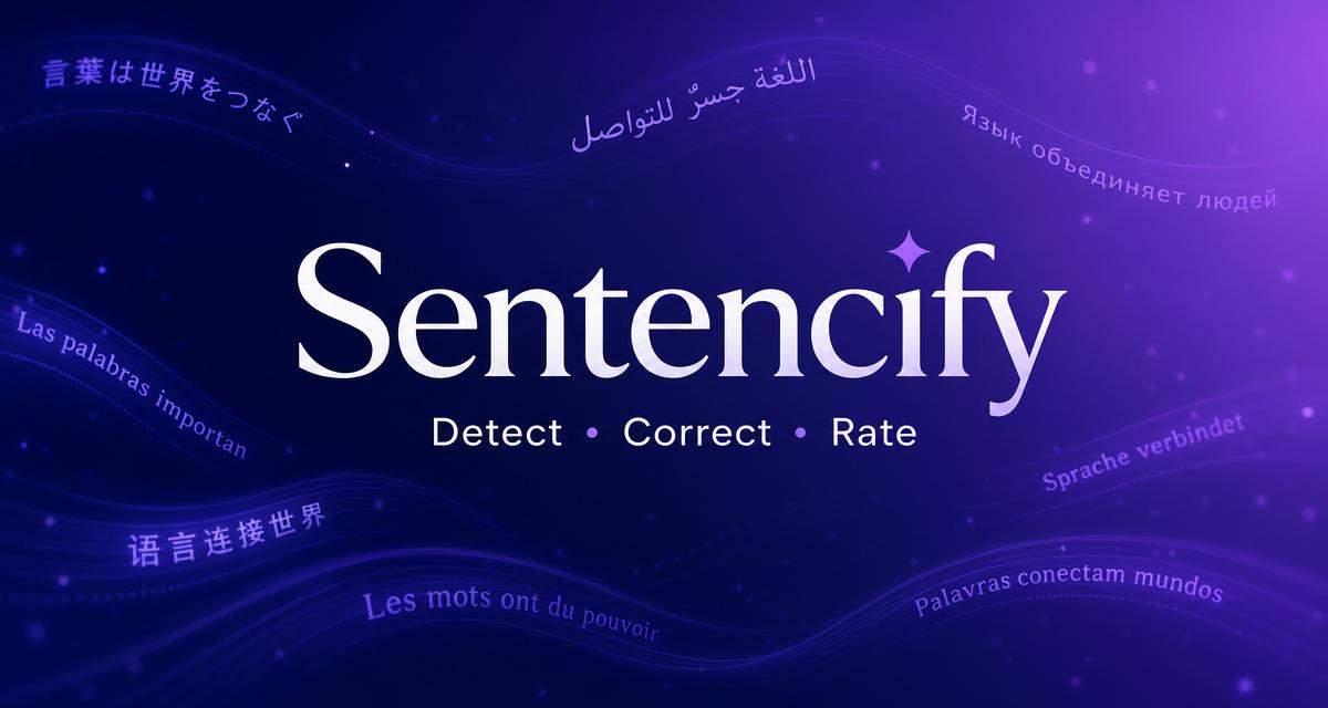 Sentencify — detect, correct and rate any phrase in any language